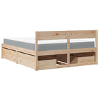 Bett mit Schubladen und Matratze 160x200 cm Massivholz Kiefer