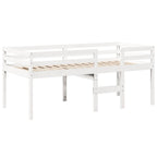 Hochbett mit Dach Weiß 75x190 cm Massivholz Kiefer