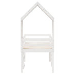 Hochbett mit Dach Weiß 80x200 cm Massivholz Kiefer
