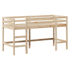 Hochbett mit Leiter und Dach 80x200 cm Massivholz Kiefer