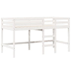 Hochbett mit Dach Weiß 80x200 cm Massivholz Kiefer