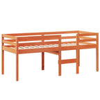 Hochbett mit Dach Wachsbraun 75x190 cm Massivholz Kiefer