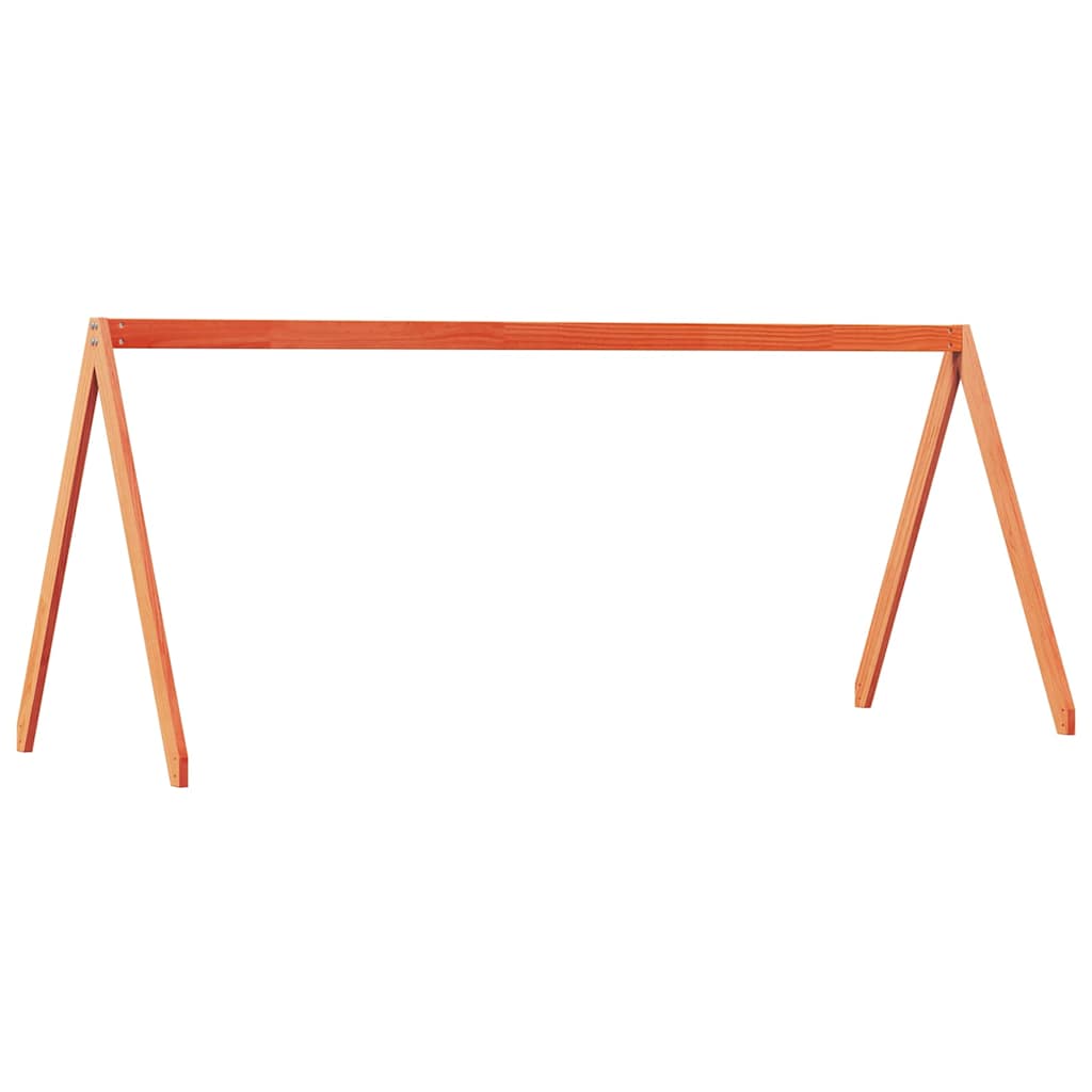 Hochbett mit Dach Wachsbraun 75x190 cm Massivholz Kiefer