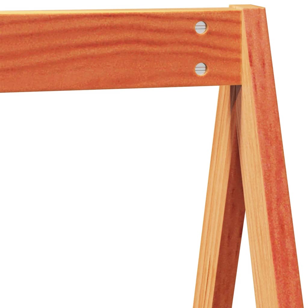 Hochbett mit Dach Wachsbraun 75x190 cm Massivholz Kiefer