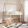 Hochbett mit Leiter und Dach 80x200 cm Massivholz Kiefer