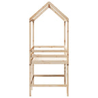 Hochbett mit Leiter und Dach 90x190 cm Massivholz Kiefer