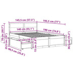 Massivholzbett ohne Matratze 140x190 cm Kiefernholz
