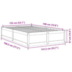 Massivholzbett ohne Matratze 135x190 cm Kiefernholz