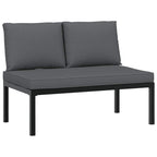 7-tlg. Garten-Sofagarnitur mit Kissen Schwarz Aluminium