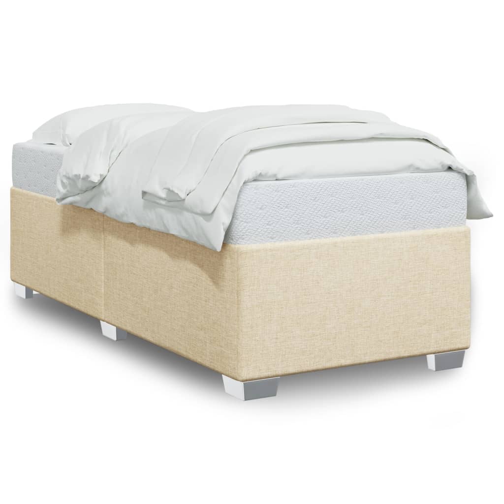Bettgestell ohne Matratze Creme 100x200 cm Stoff