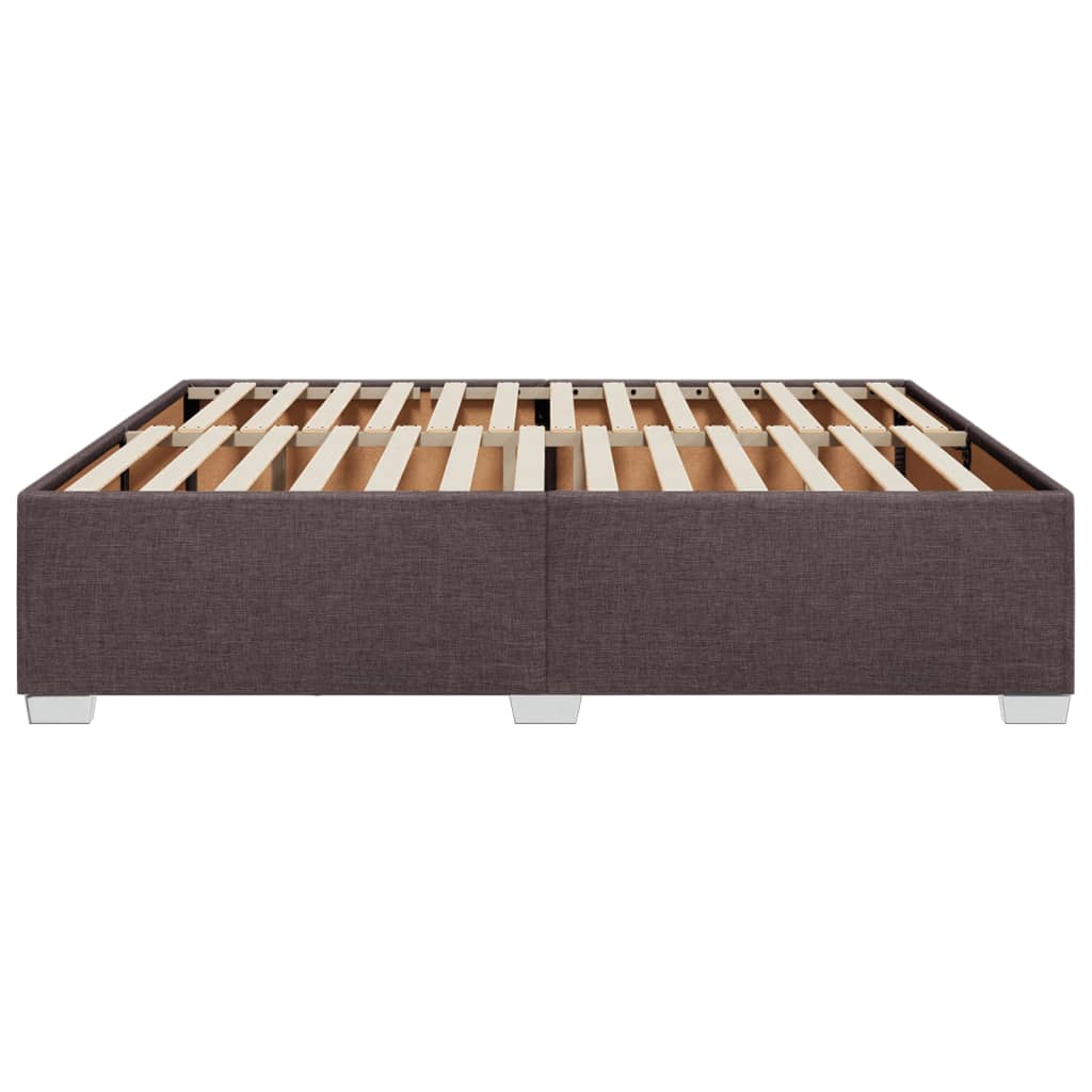 Bettgestell ohne Matratze Dunkelbraun 200x200 cm Stoff