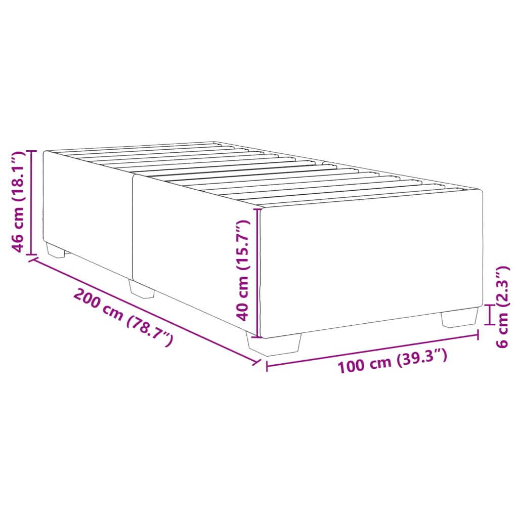 Bettgestell Schwarz 100x200 cm Kunstleder