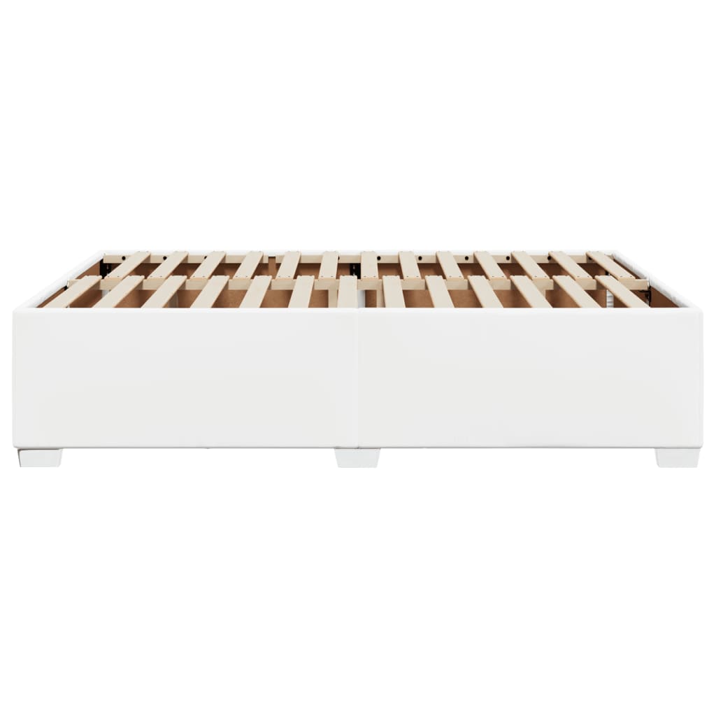 Bettgestell Weiß 140x190 cm Kunstleder