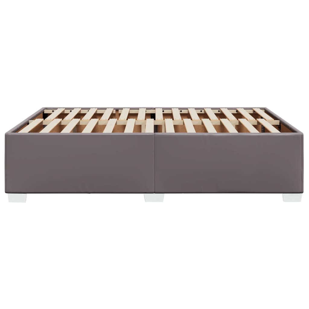 Bettgestell Grau 140x190 cm Kunstleder