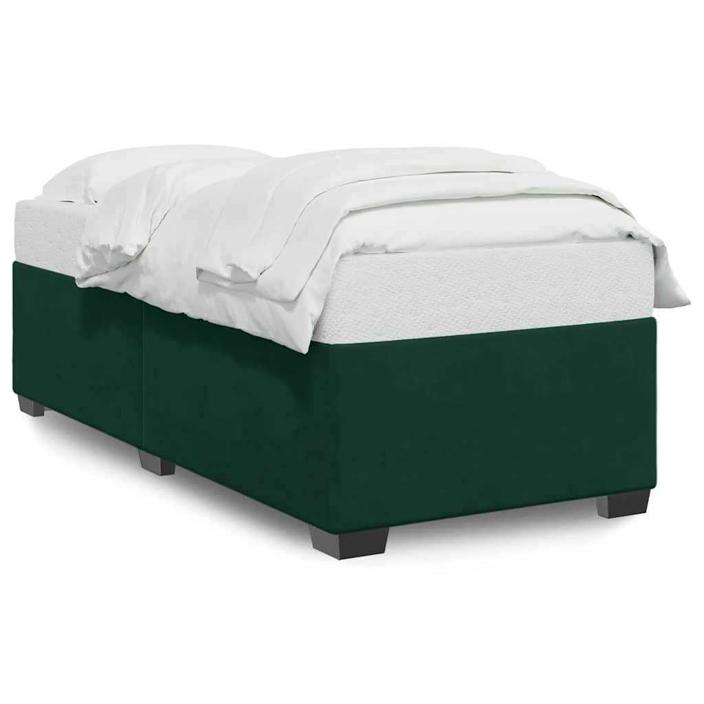 Bettgestell ohne Matratze Dunkelgrün 90x190 cm Samt