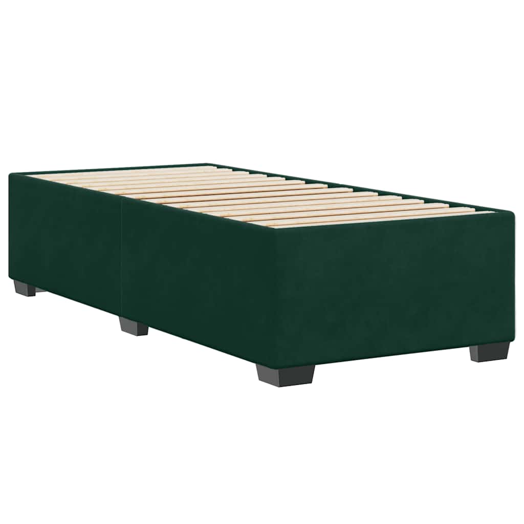 Bettgestell ohne Matratze Dunkelgrün 90x200 cm Samt