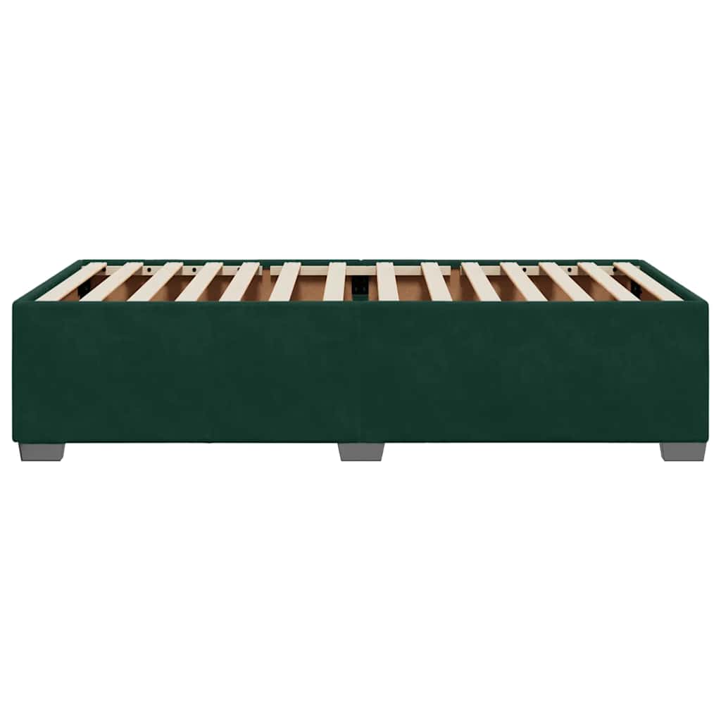 Bettgestell ohne Matratze Dunkelgrün 90x200 cm Samt
