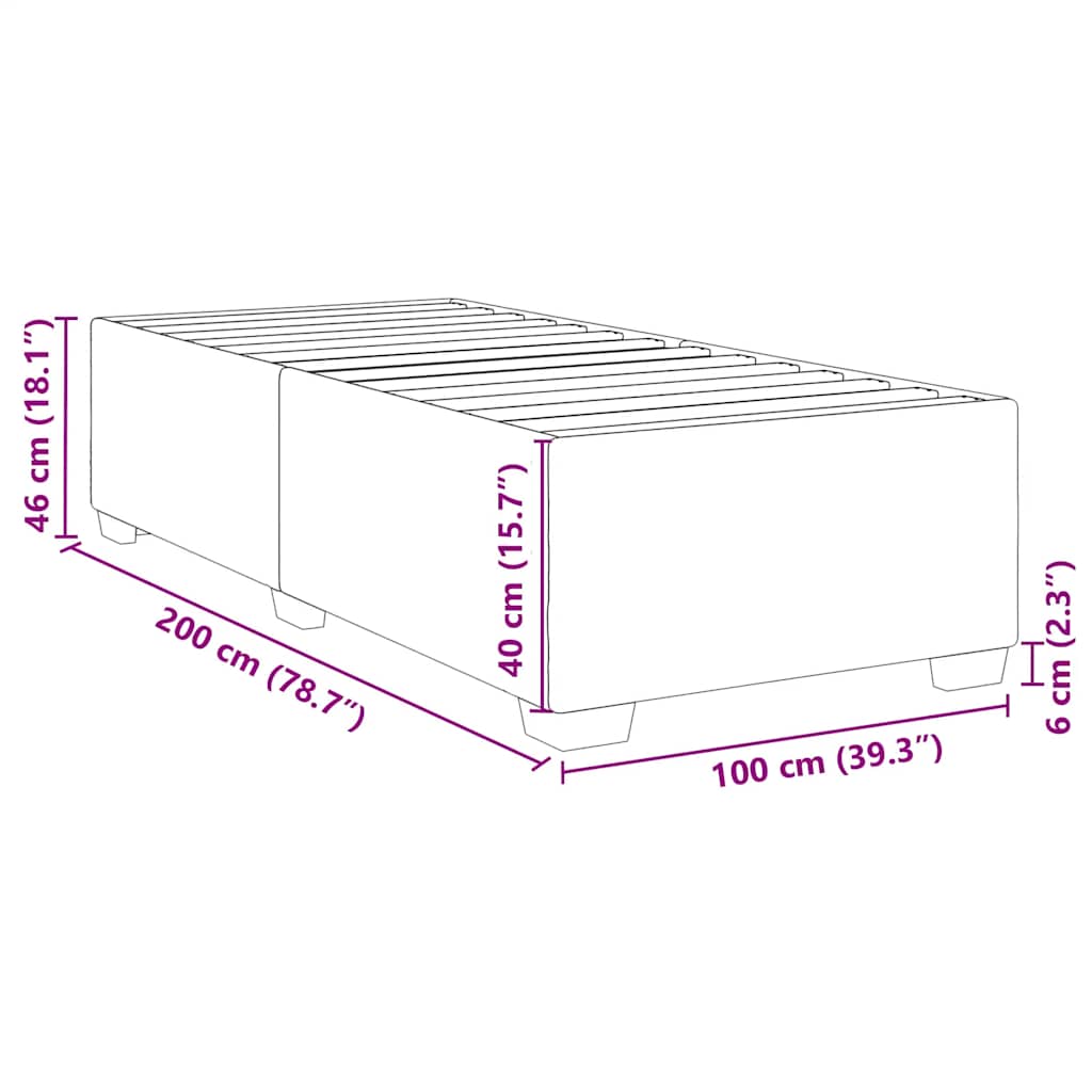 Bettgestell ohne Matratze Dunkelgrün 100x200 cm Samt