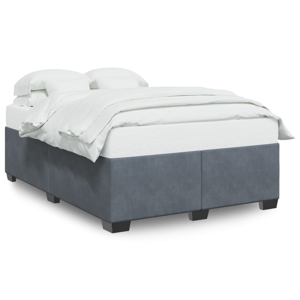 Bettgestell ohne Matratze Dunkelgrau 140x190 cm Samt