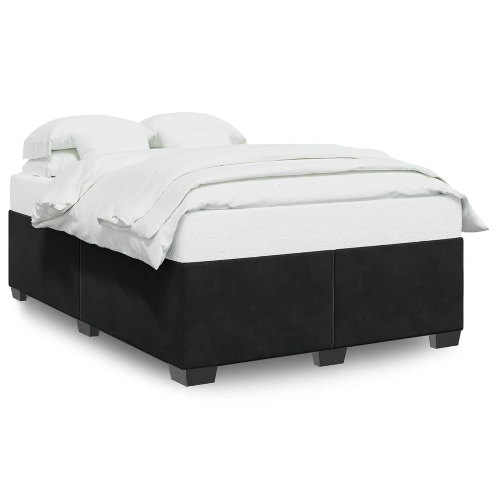 Bettgestell ohne Matratze Schwarz 140x190 cm Samt