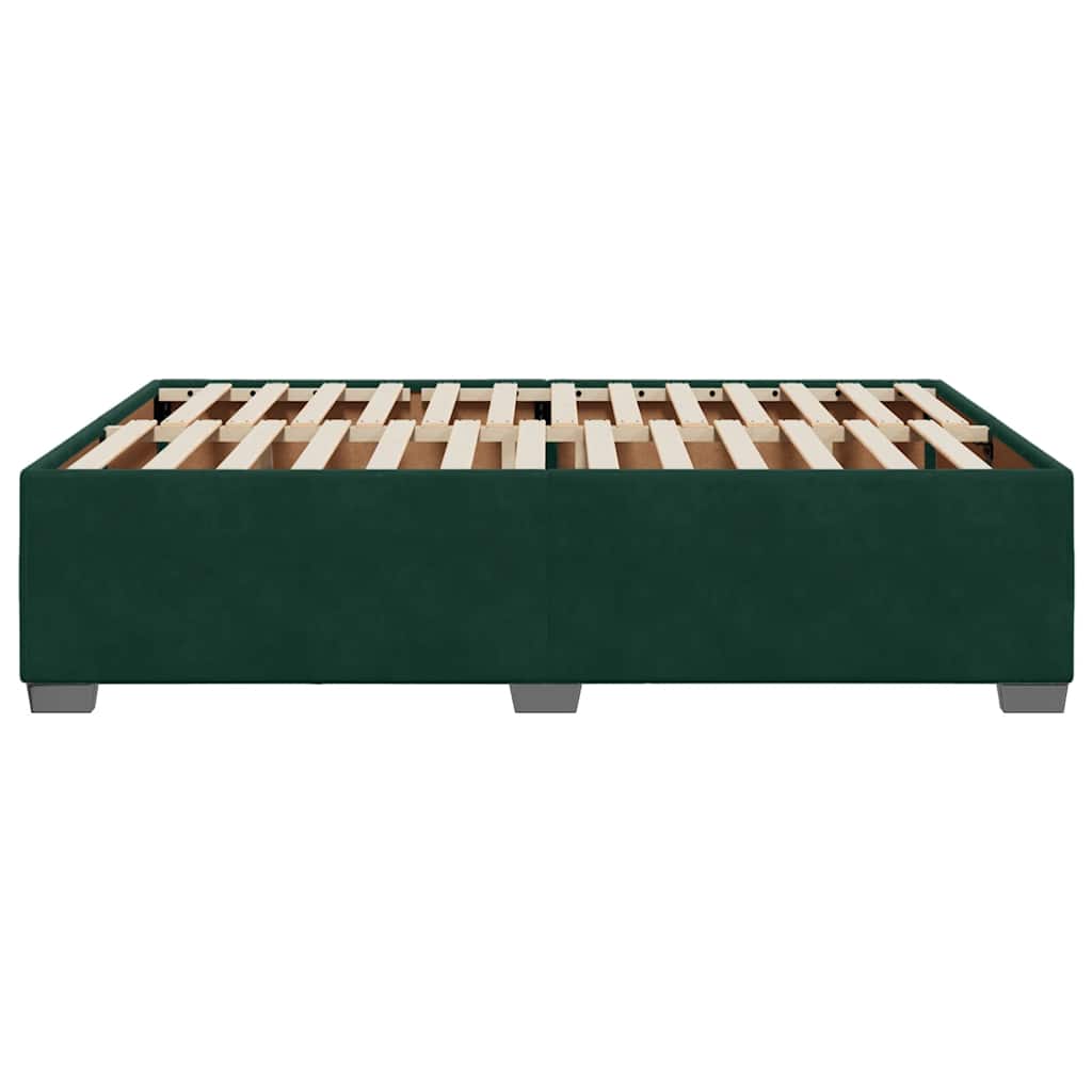 Bettgestell ohne Matratze Dunkelgrün 140x190 cm Samt