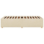 Bettgestell ohne Matratze Creme 90x190 cm Stoff