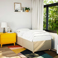 Bettgestell ohne Matratze Creme 90x190 cm Stoff