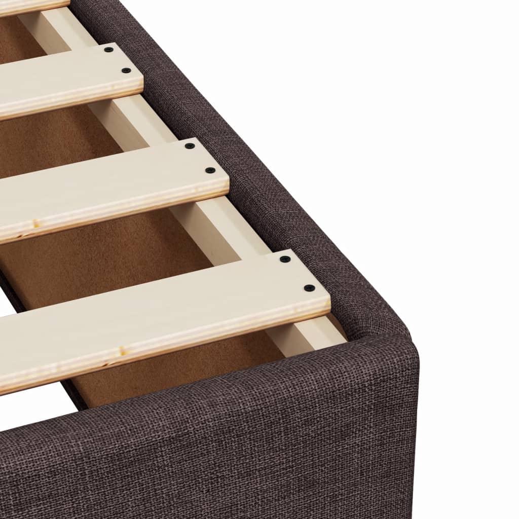 Bettgestell ohne Matratze Dunkelbraun 120x190 cm Stoff
