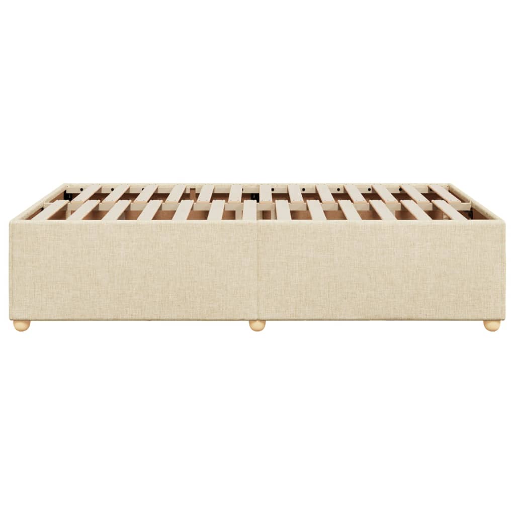 Bettgestell ohne Matratze Creme 120x200 cm Stoff