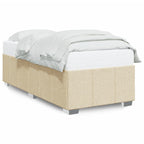 Bettgestell ohne Matratze Creme 90x190 cm Stoff