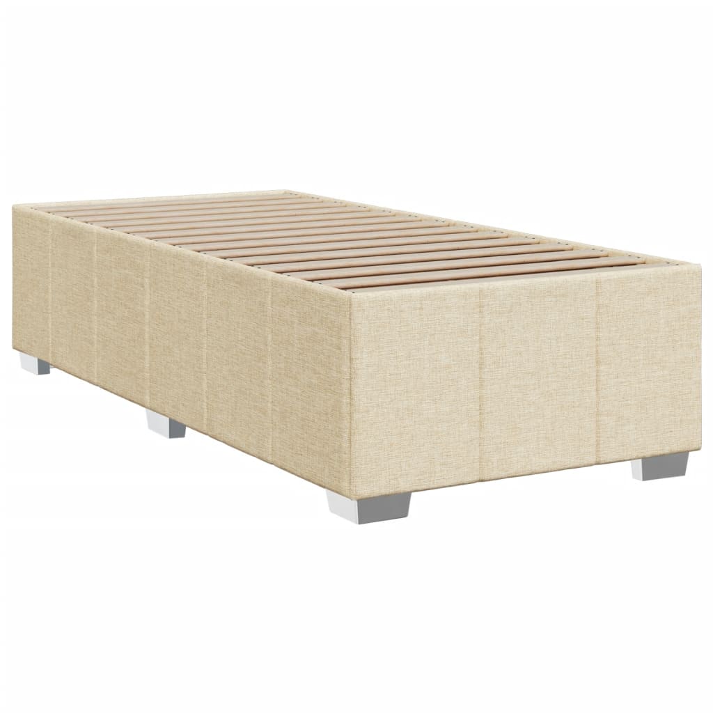 Bettgestell ohne Matratze Creme 90x190 cm Stoff