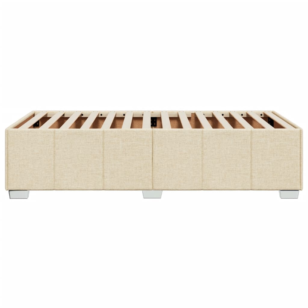 Bettgestell ohne Matratze Creme 90x190 cm Stoff