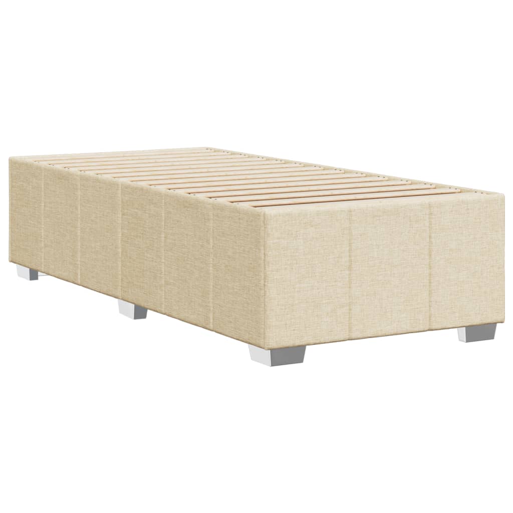 Bettgestell ohne Matratze Creme 90x190 cm Stoff