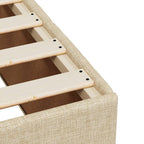 Bettgestell ohne Matratze Creme 90x190 cm Stoff