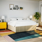 Bettgestell ohne Matratze Creme 180x200 cm Stoff