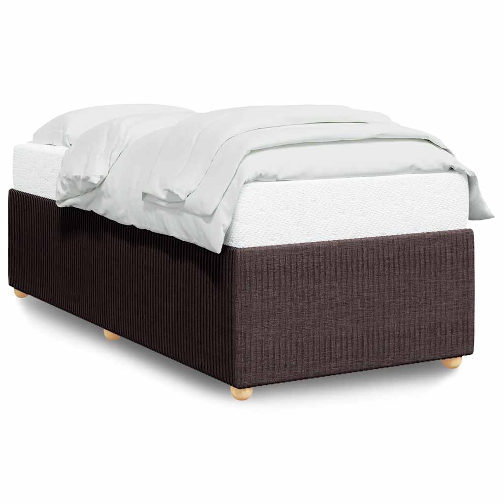 Bettgestell ohne Matratze Dunkelbraun 90x190 cm Stoff