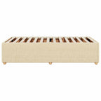 Bettgestell ohne Matratze Creme 100x200 cm Stoff