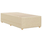 Bettgestell ohne Matratze Creme 100x200 cm Stoff