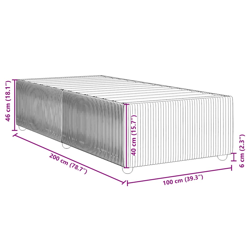 Bettgestell ohne Matratze Creme 100x200 cm Stoff