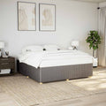 Bettgestell ohne Matratze Taupe 200x200 cm Stoff