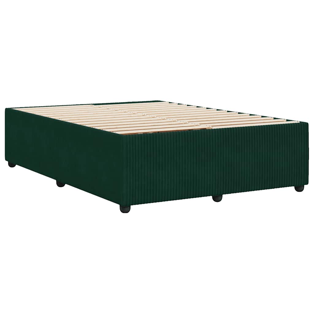 Bettgestell ohne Matratze Dunkelgrün 140x190 cm Samt
