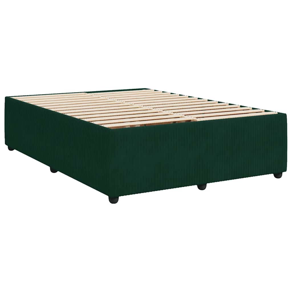 Bettgestell ohne Matratze Dunkelgrün 160x200 cm Samt