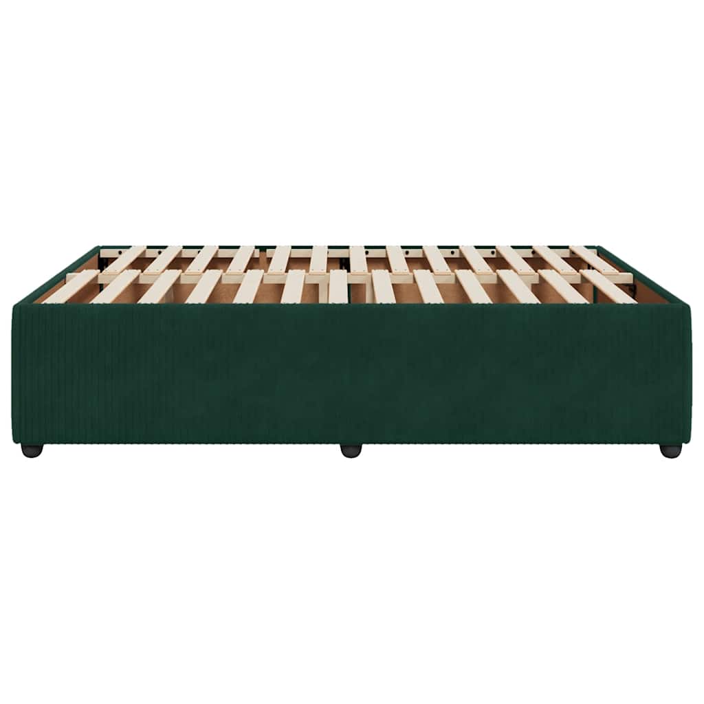 Bettgestell ohne Matratze Dunkelgrün 160x200 cm Samt