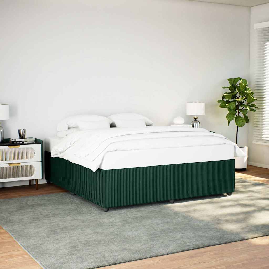 Bettgestell ohne Matratze Dunkelgrün 200x200 cm Samt
