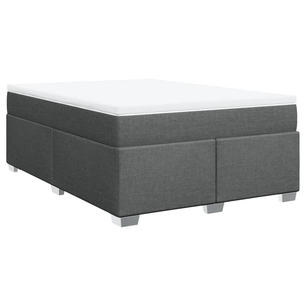 Boxspringbett mit Matratze Dunkelgrau 140x190 cm Stoff