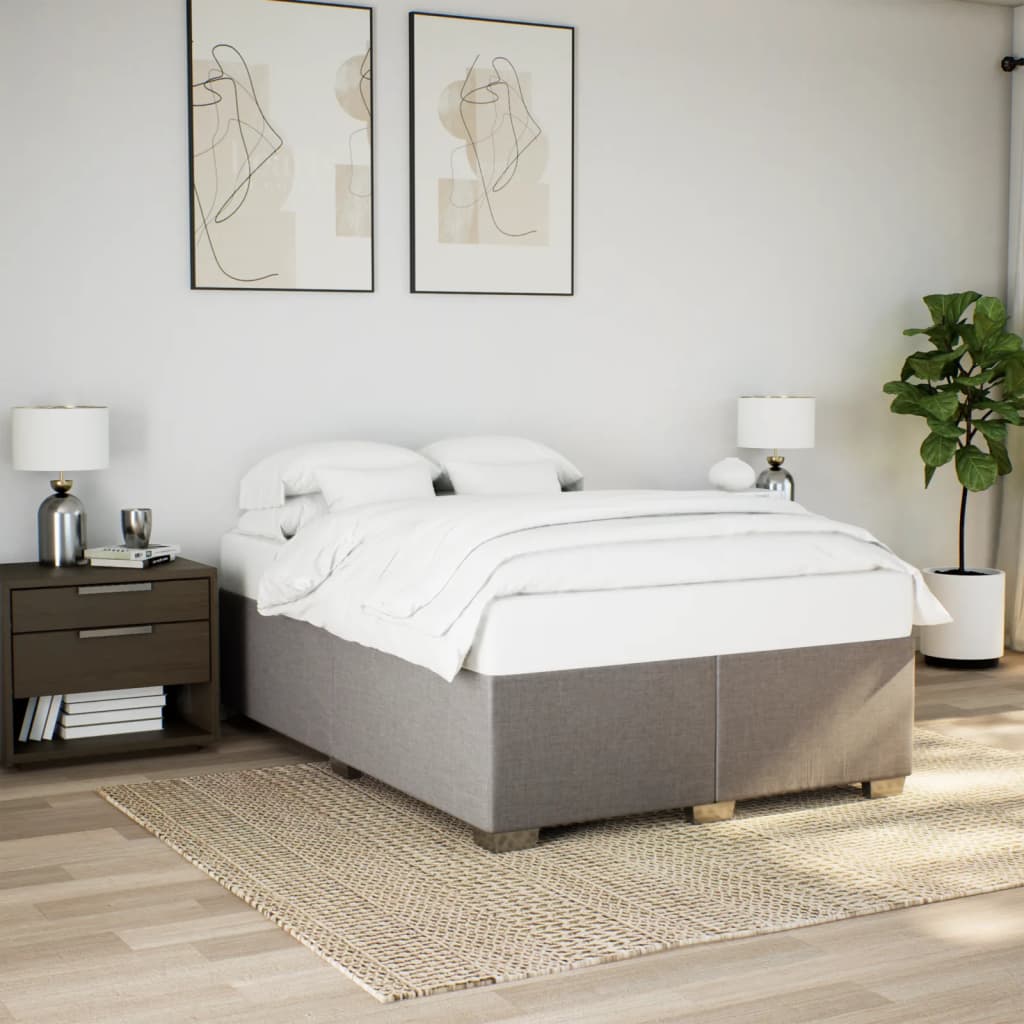 Boxspringbett mit Matratze Taupe 140x190 cm Stoff