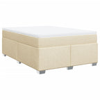 Boxspringbett mit Matratze Creme 160x200 cm Stoff