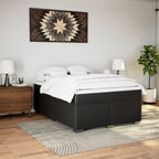 Boxspringbett mit Matratze Schwarz 140x190 cm Kunstleder