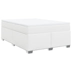 Boxspringbett mit Matratze Weiß 140x190 cm Kunstleder