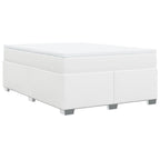 Boxspringbett mit Matratze Weiß 140x190 cm Kunstleder